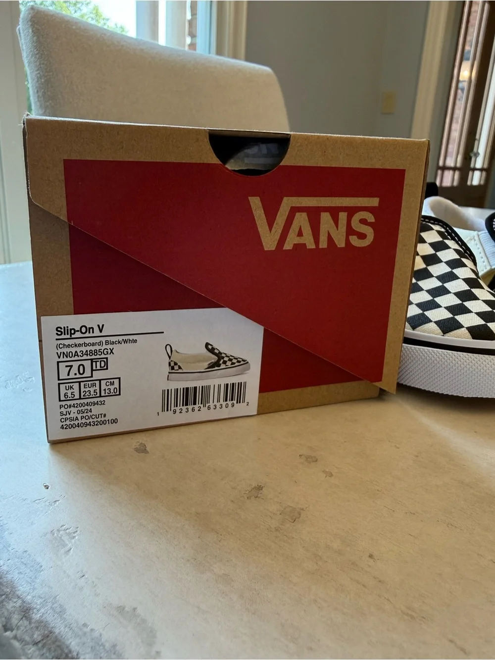 Vans Checkerboard Slip-On Sneakers - Black & White